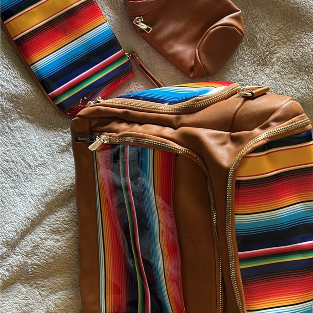 Colorful Striped Travel Bag Set